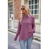 Famulily Pull à col roulé pour femme, pull surdimensionné à manches longues pour l&rsquo;automne et l&rsquo;hiver avec fentes latérales(Bordeaux)