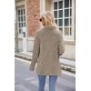 Famulily Pull à col roulé pour femme, pull surdimensionné à manches longues pour l&rsquo;automne et l&rsquo;hiver avec fentes latérales(Café)