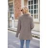 Famulily Pull à col roulé pour femme, pull surdimensionné à manches longues pour l&rsquo;automne et l&rsquo;hiver avec fentes latérales(Gris)
