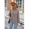 Famulily Pull à col roulé pour femme, pull surdimensionné à manches longues pour l&rsquo;automne et l&rsquo;hiver avec fentes latérales(Gris)
