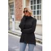 Famulily Pull à col roulé pour femme, pull surdimensionné à manches longues pour l&rsquo;automne et l&rsquo;hiver avec fentes latérales(Noir)