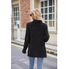 Famulily Pull à col roulé pour femme, pull surdimensionné à manches longues pour l&rsquo;automne et l&rsquo;hiver avec fentes latérales(Noir)
