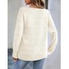 HOTOUCH Pull à manches longues pour femme – Pull doux à épaules dénudées – Pull long en tricot pour l&rsquo;automne(Blanc)