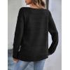 HOTOUCH Pull à manches longues pour femme – Pull doux à épaules dénudées – Pull long en tricot pour l&rsquo;automne(Noir)