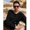 HOTOUCH Pull à manches longues pour femme – Pull doux à épaules dénudées – Pull long en tricot pour l&rsquo;automne(Noir)