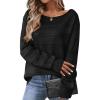 HOTOUCH Pull à manches longues pour femme – Pull doux à épaules dénudées – Pull long en tricot pour l&rsquo;automne(Noir)