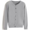 2025 – Cardigan Femme Pull Classique Col Rond Col Boutonné Tricot Avant Ouvert Cardigan Manches Chauve-souris Femme(Gris Clair.)