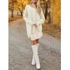 Saodimallsu Robe pull pour femme – Col en V – Pull en tricot surdimensionné – Élégant et chaud – En maille côtelée – Décontractée – Pour l&rsquo;automne et l&rsquo;hiver(Beige)