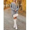 Saodimallsu Robe pull pour femme – Col en V – Pull en tricot surdimensionné – Élégant et chaud – En maille côtelée – Décontractée – Pour l&rsquo;automne et l&rsquo;hiver(Gris)