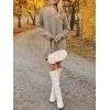 Saodimallsu Robe pull pour femme – Col en V – Pull en tricot surdimensionné – Élégant et chaud – En maille côtelée – Décontractée – Pour l&rsquo;automne et l&rsquo;hiver(Kaki)