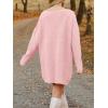 Saodimallsu Robe pull pour femme – Col en V – Pull en tricot surdimensionné – Élégant et chaud – En maille côtelée – Décontractée – Pour l&rsquo;automne et l&rsquo;hiver(Rose)