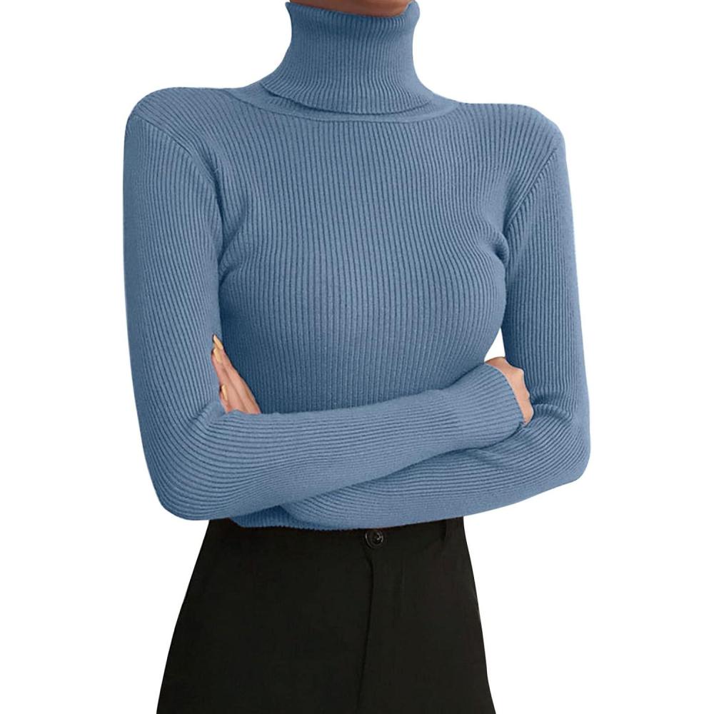 imageLegging col roul manches longues pour femme Automne Hiver 2022 Pull en tricot serr avec un pull noir fin sous le revers Chemise thermique manches longues pour hommeBu2
