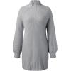 Generisch Robe pull d&rsquo;hiver à manches longues et col roulé – Couleur unie – Décontractée – 2025(Gris)