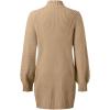 Generisch Robe pull d&rsquo;hiver à manches longues et col roulé – Couleur unie – Décontractée – 2025(Kaki)