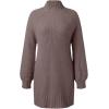 Generisch Robe pull d&rsquo;hiver à manches longues et col roulé – Couleur unie – Décontractée – 2025(Marron)
