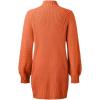 Generisch Robe pull d&rsquo;hiver à manches longues et col roulé – Couleur unie – Décontractée – 2025(Orange)