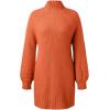 Generisch Robe pull d&rsquo;hiver à manches longues et col roulé – Couleur unie – Décontractée – 2025(Orange)