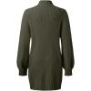 Generisch Robe pull d&rsquo;hiver à manches longues et col roulé – Couleur unie – Décontractée – 2025(Vert)