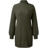 Generisch Robe pull d&rsquo;hiver à manches longues et col roulé – Couleur unie – Décontractée – 2025(Vert)