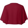 Generisch Veste à clip élégante pour femme – Cardigan en soie matelassée – Manches fines – Veste élégante – Cardigan de mariage – Robe de plage – Veste de survêtement pour femme(Rouge)
