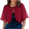 Generisch Veste à clip élégante pour femme – Cardigan en soie matelassée – Manches fines – Veste élégante – Cardigan de mariage – Robe de plage – Veste de survêtement pour femme(Rouge)