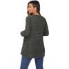 GRECERELLE Gilet Femme Cardigan Long à Col en V Ouvert sur Le Devant Manches Longues Poches pour Un Style Chic Adapté à Toutes Les Saisons(Armée Verte)