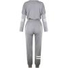 Survêtement 2 pièces pour femme – Ensemble de 2 pièces – Tenue de loisirs – Survêtement de sport – Colorblock – Sweat-shirt + pantalon de jogging – Vêtements de sport(N02 Gris)