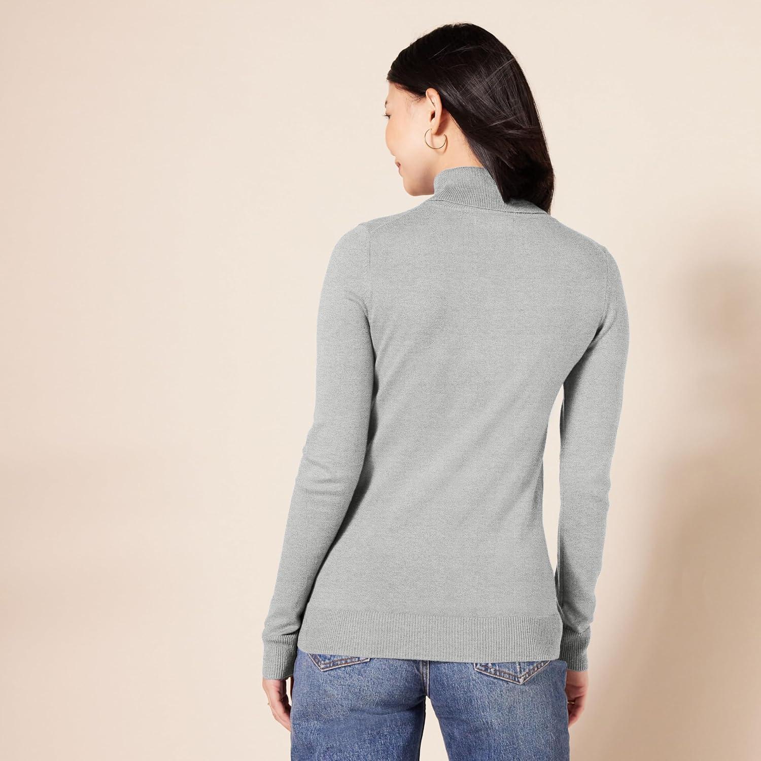 image:imageAmazon Essentials Pull Col Roul Manches Longues Lger Coupe Classique Grandes Tailles Disponibles FemmeGris Clair Chin