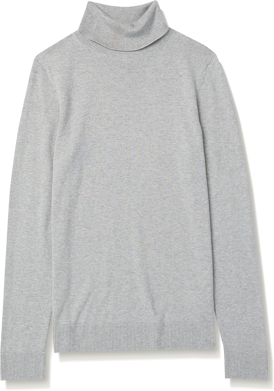 image:imageAmazon Essentials Pull Col Roul Manches Longues Lger Coupe Classique Grandes Tailles Disponibles FemmeGris Clair Chin