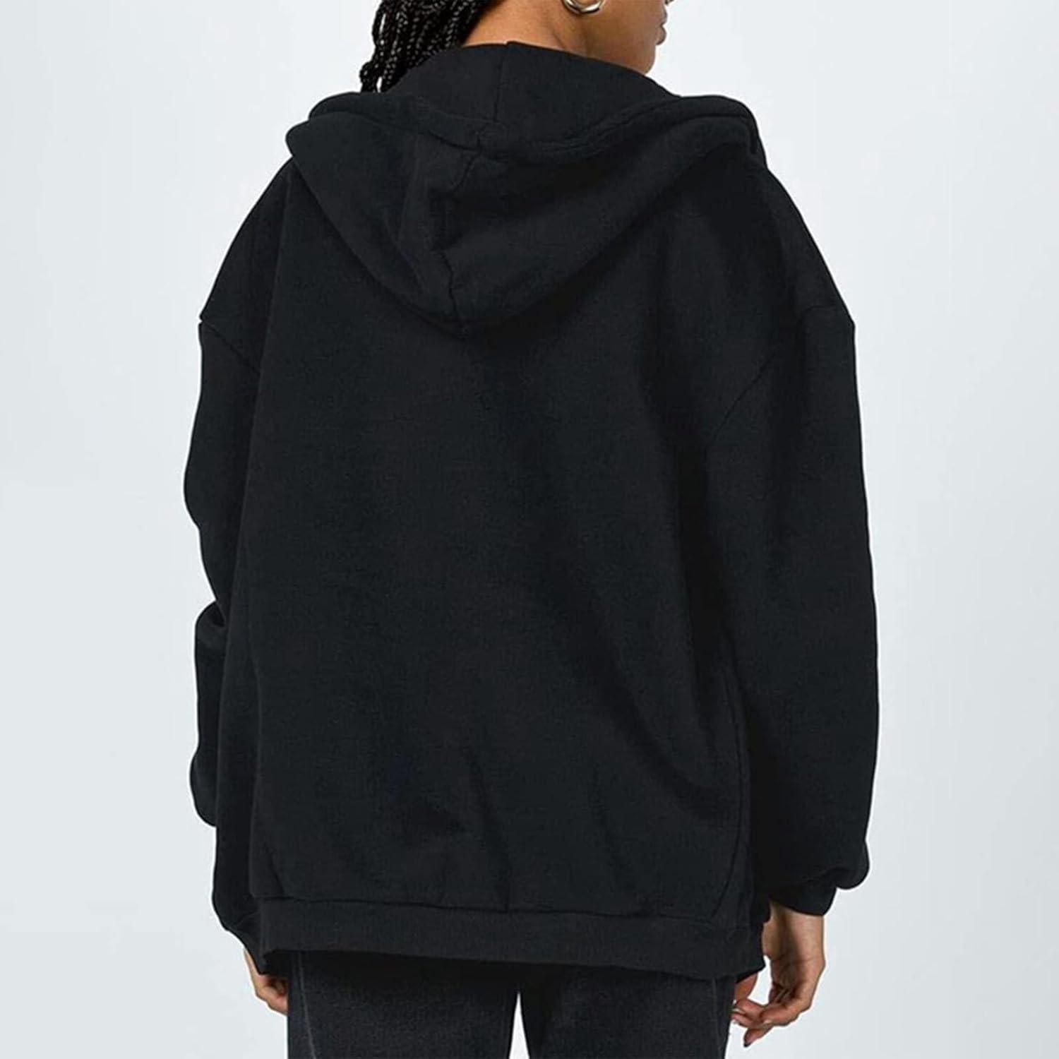 image:imageGnrique Sweat Zipp Femme Grande Taille Veste Sport Femme Capuche Sweatshirt Mi Saison Hoodie Automne Manteau Dcontract Manteaux Polyvalent Veste Leger Vtements Uni Survtement Avec Poche SweatNoir