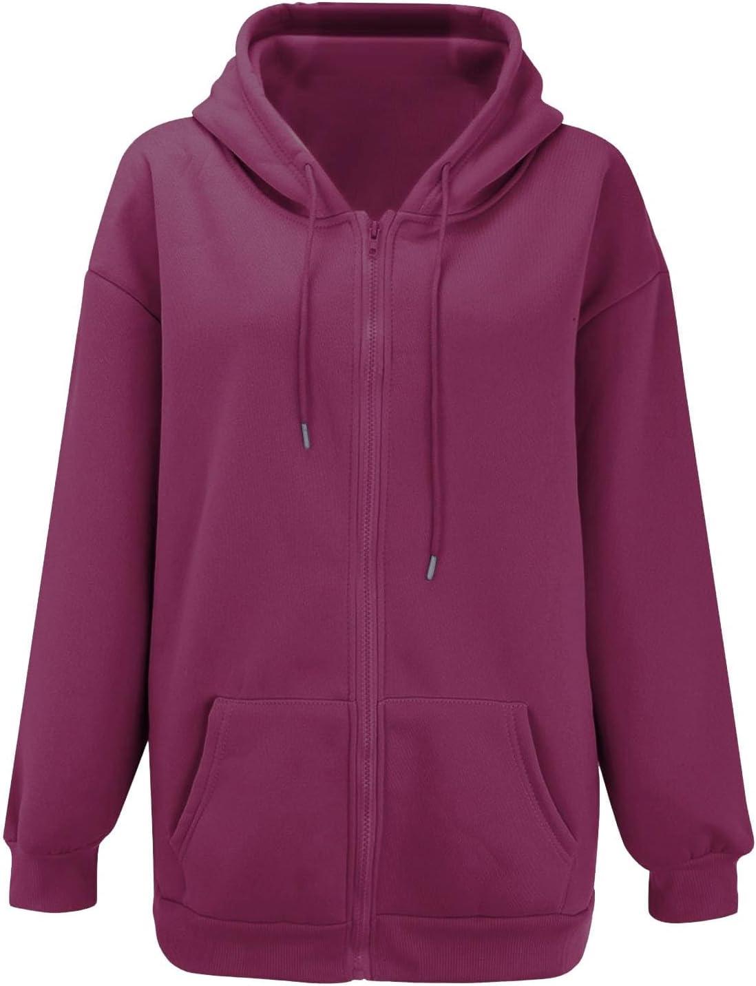 image:imageGnrique Sweat Zipp Femme Grande Taille Veste Sport Femme Capuche Sweatshirt Mi Saison Hoodie Automne Manteau Dcontract Manteaux Polyvalent Veste Leger Vtements Uni Survtement Avec Poche SweatZ1Purple