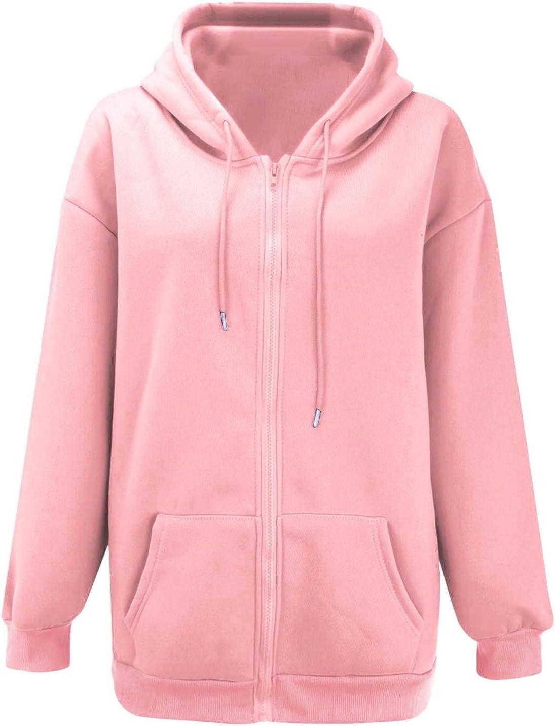 image:imageGnrique Sweat Zipp Femme Grande Taille Veste Sport Femme Capuche Sweatshirt Mi Saison Hoodie Automne Manteau Dcontract Manteaux Polyvalent Veste Leger Vtements Uni Survtement Avec Poche SweatZ2Pink