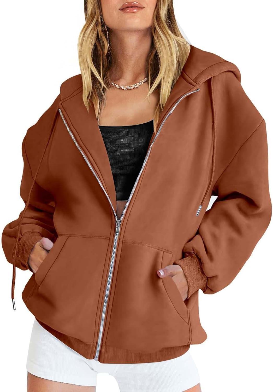 image:imageGnrique Sweat Zipp Femme Grande Taille Veste Sport Femme Capuche Sweatshirt Mi Saison Hoodie Automne Manteau Dcontract Manteaux Polyvalent Veste Leger Vtements Uni Survtement Avec Poche SweatZ2Coffee