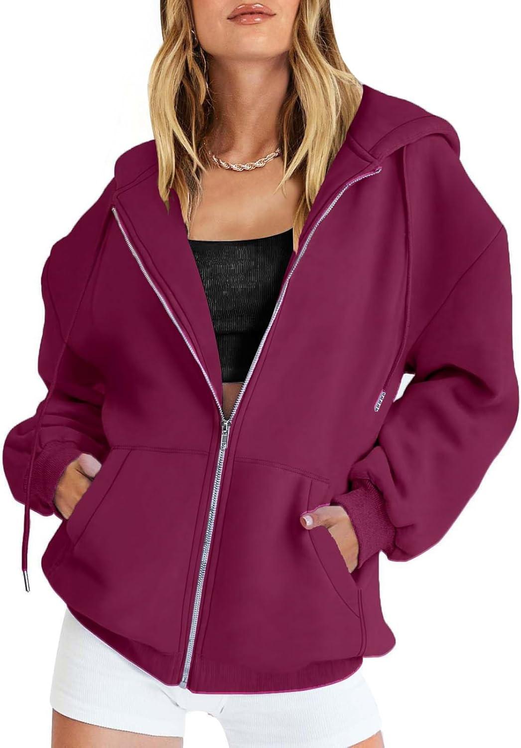 image:imageGnrique Sweat Zipp Femme Grande Taille Veste Sport Femme Capuche Sweatshirt Mi Saison Hoodie Automne Manteau Dcontract Manteaux Polyvalent Veste Leger Vtements Uni Survtement Avec Poche SweatZ1Purple