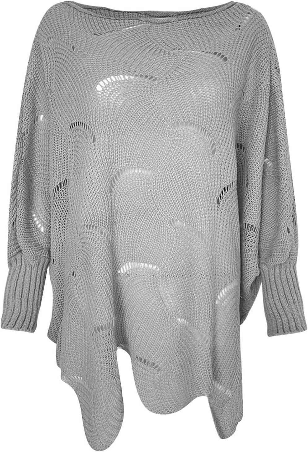 image:imagePull Femme Grande Taille Tricot Ample avec Motif Crochet dcoup pour Saison Automne Hiver 2024Gris