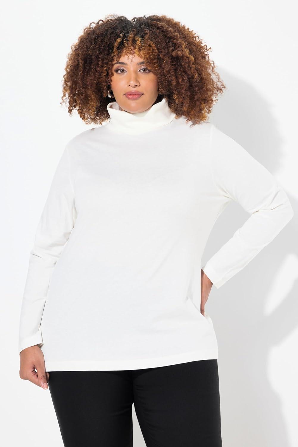 image:imageUlla Popken Shirtrolli Basic Pull col roul Femme Lot de 1Blanc Ecru 21