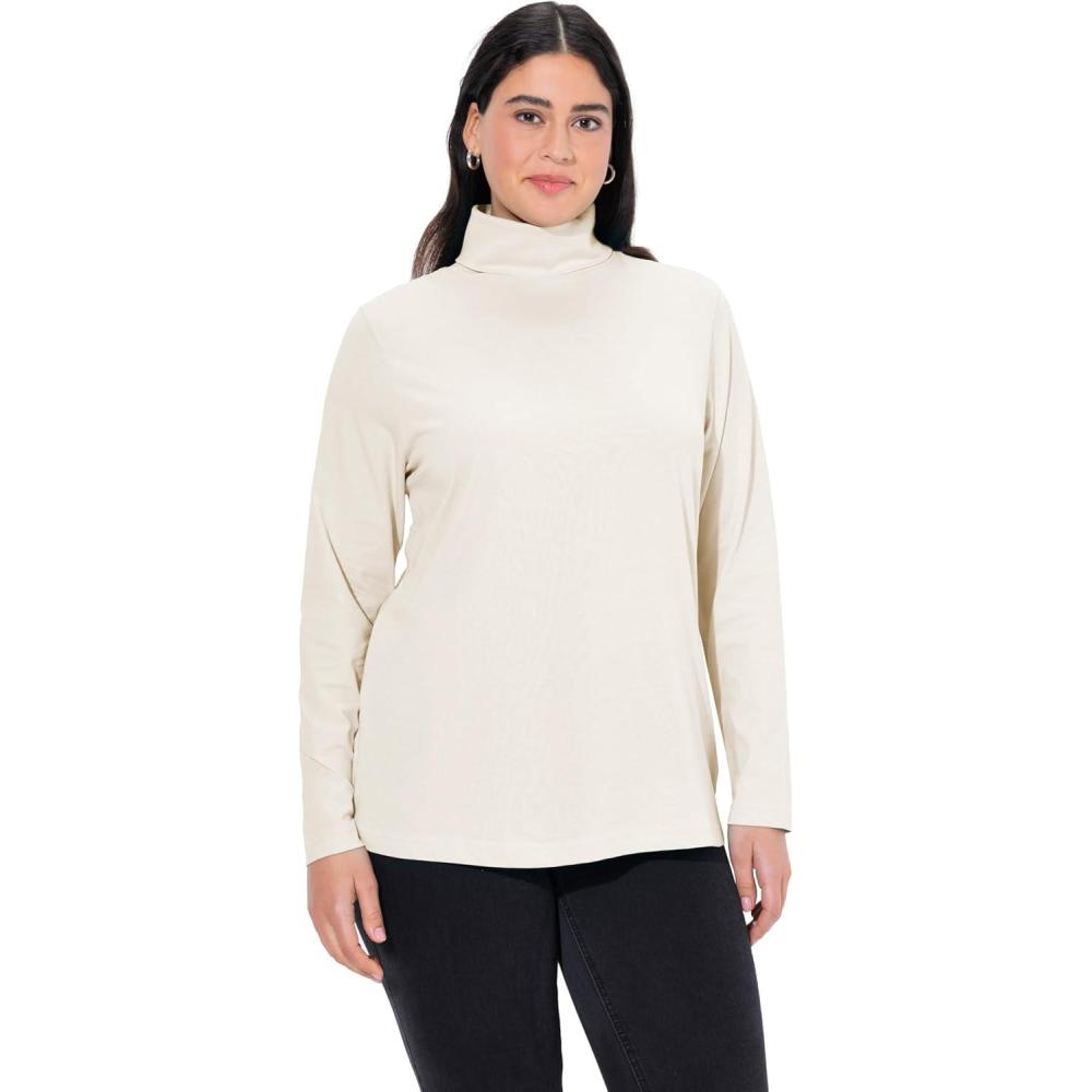 image:imageUlla Popken Shirtrolli Basic Pull col roul Femme Lot de 1Blanc Ecru 21