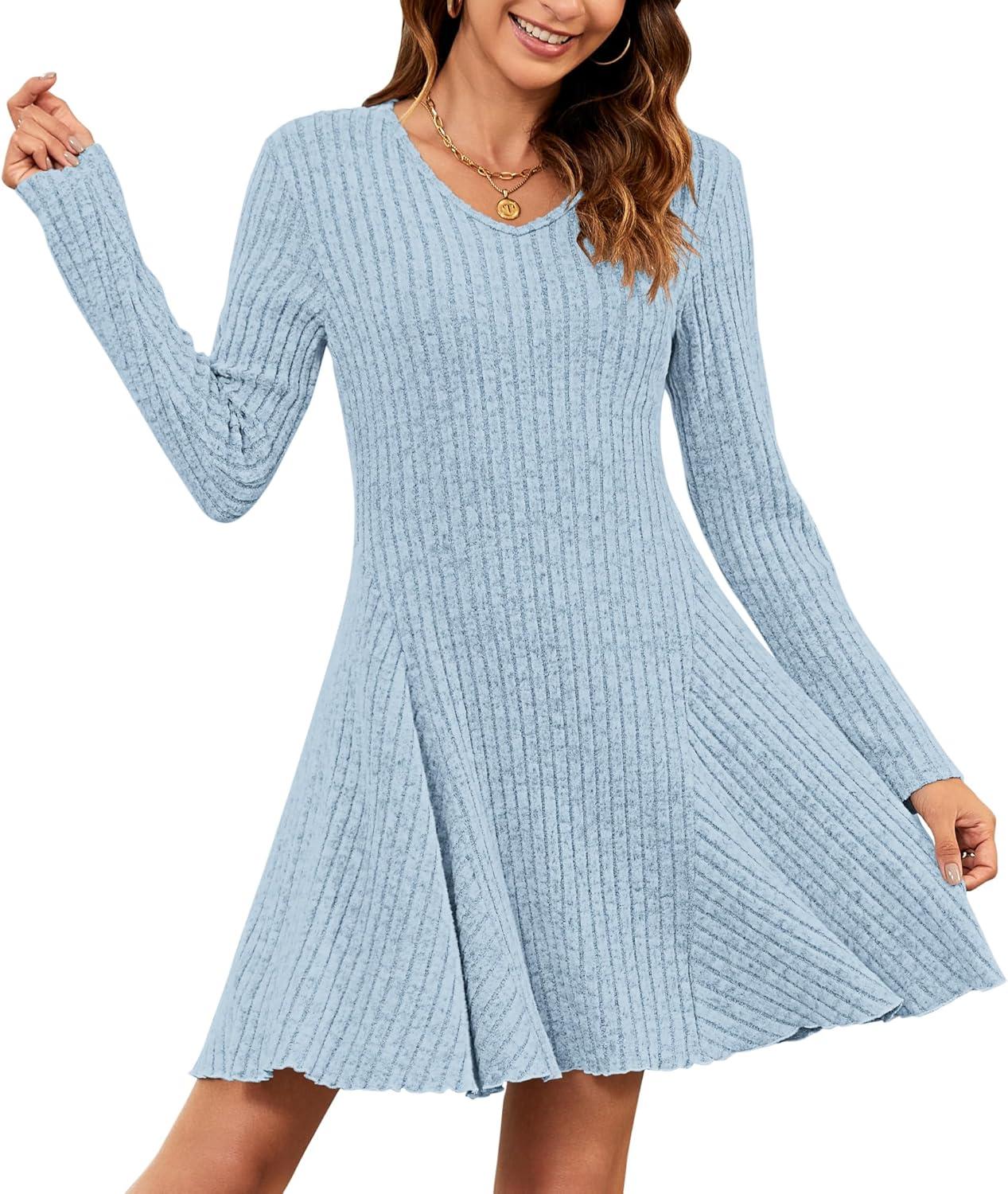 image:imageAUSELILY Robe pull pour femme 2024Bleu Ciel