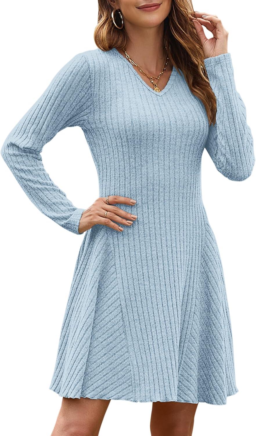 image:imageAUSELILY Robe pull pour femme 2024Bleu Ciel