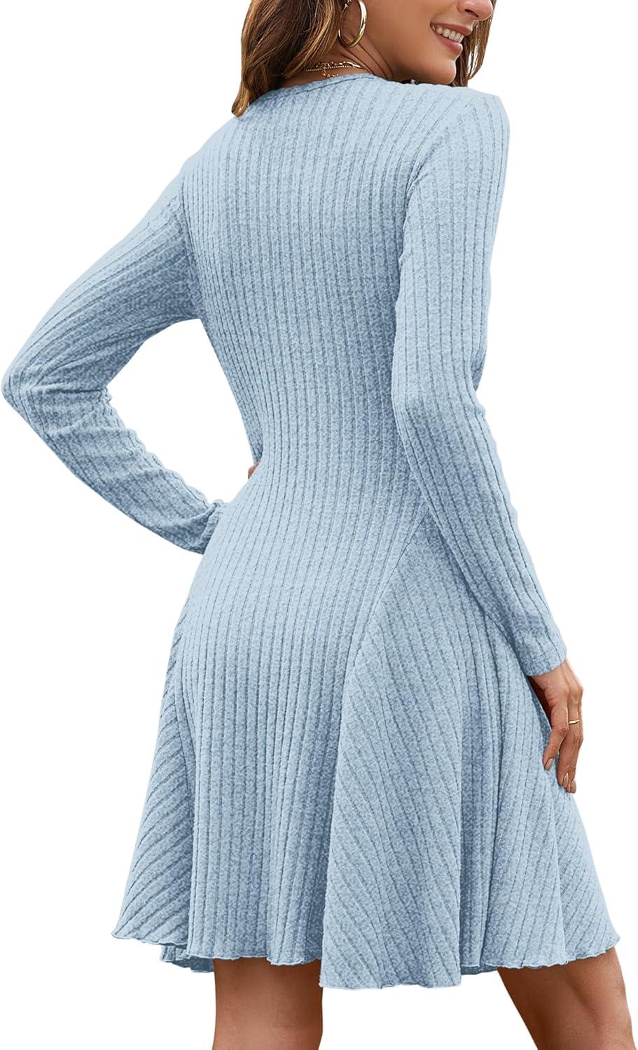 image:imageAUSELILY Robe pull pour femme 2024Bleu Ciel