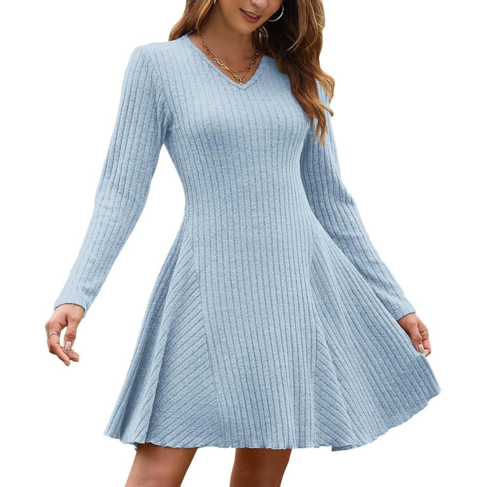 image:imageAUSELILY Robe pull pour femme 2024Bleu Ciel
