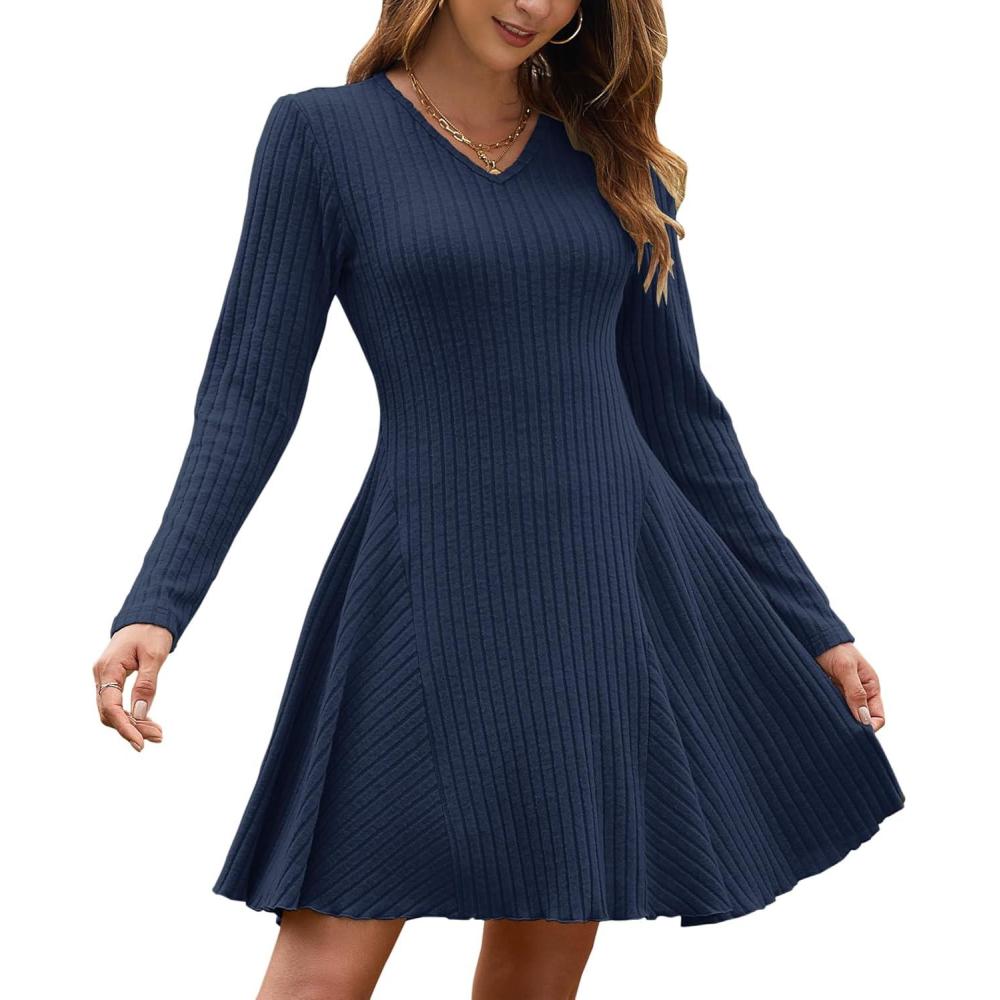 image:imageAUSELILY Robe pull pour femme 2024Bleu Marine