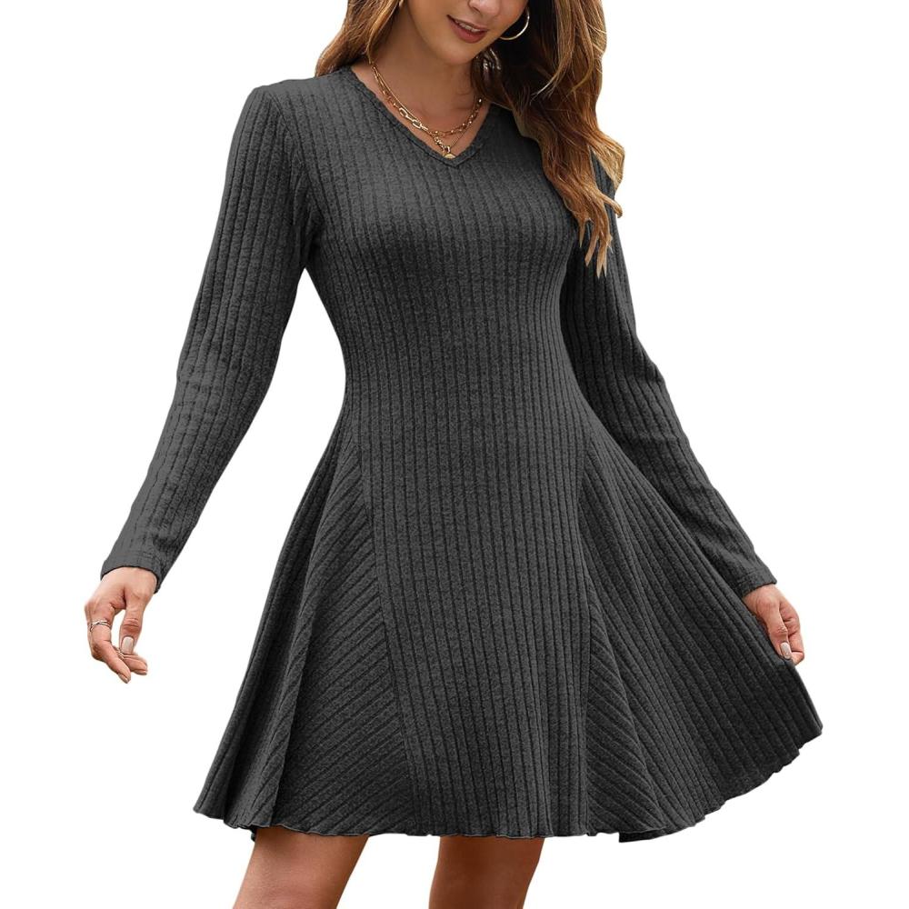 image:imageAUSELILY Robe pull pour femme 2024Gris Fonc