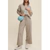 Balimtoy Ensemble de survêtement 2 pièces pour femme – Pull à manches longues – Cordon de serrage – Jambes larges – Tenue d&rsquo;automne 2024(abricot)