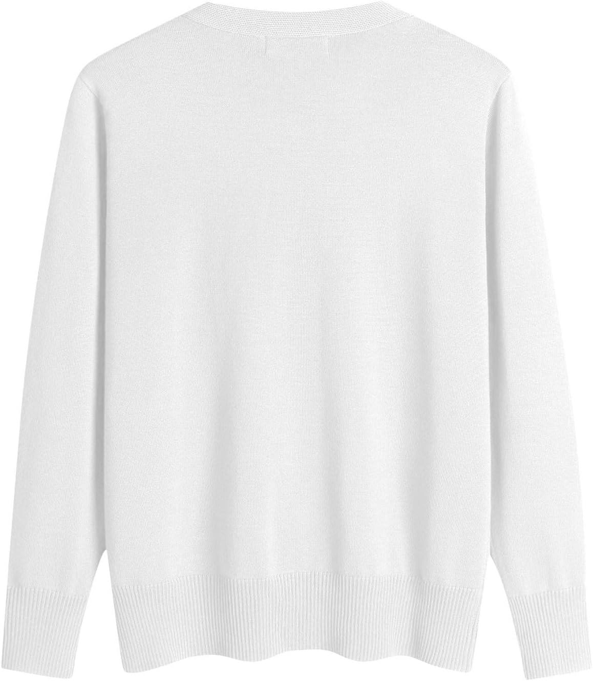 image:imagegnrique Pull Col en V Cachemire Femme Tricot en Cachemire Mlang pour Femme lgant Automne Hiver Chaud Col Rond Chemisier01blanc
