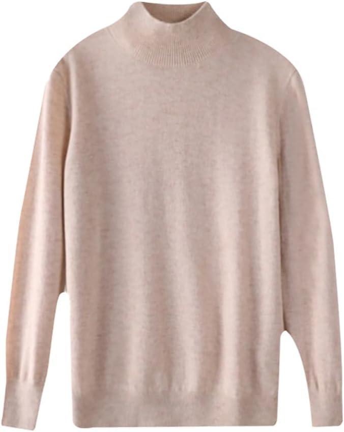 image:imagePull en cachemire pour femme manches longues et col rond doux et chaud pull en tricot pour lautomne et lhiverVert