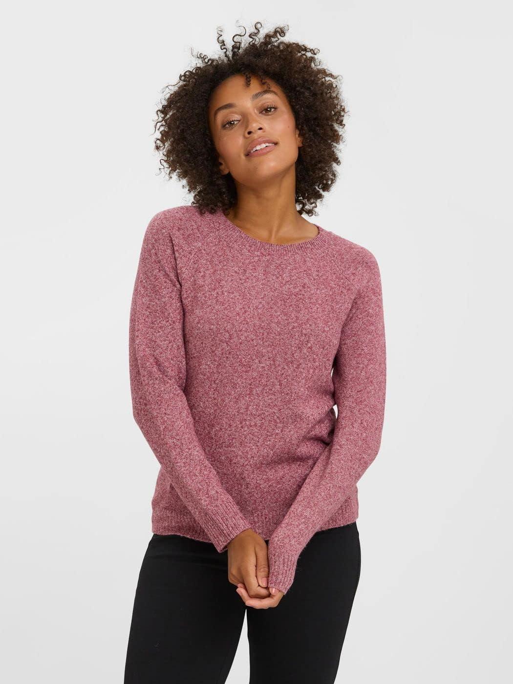 image:imageVERO MODA Pull en Maille VMDOFFY PullOversRose Sec Dtails Chin