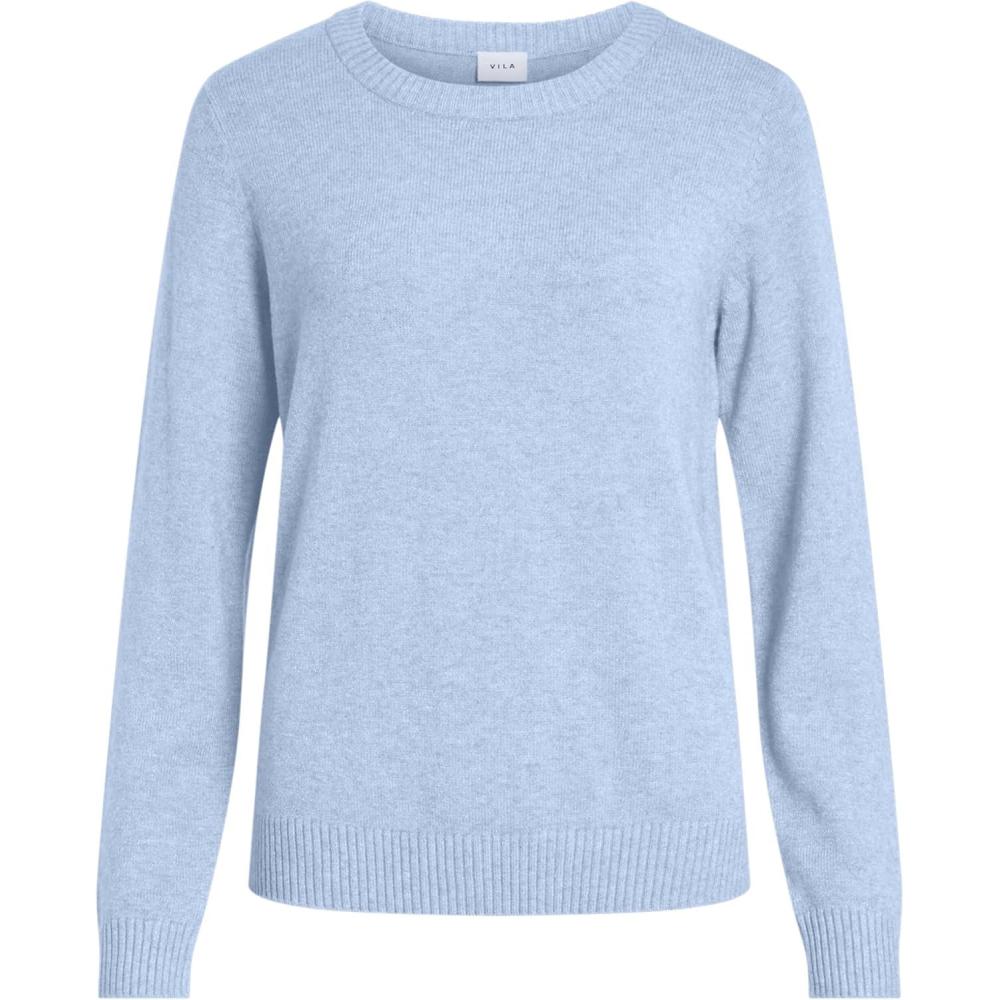 image:imageVILA Viril ONeck LS Knit Top Noos PullOver Femme Lot de 1Nantucket Breeze