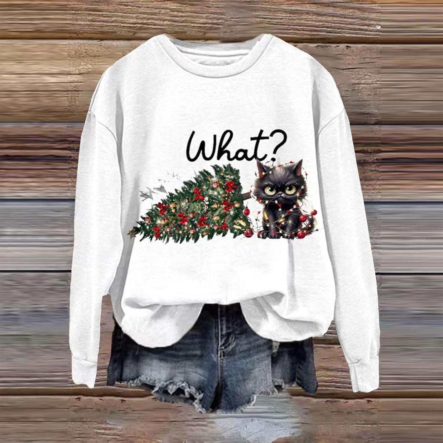 image:imageHUIFUAO Sweatshirt de Nol pour femme Pull de Nol pour femme Pull de Nol pour femme Pull de Nol pour femmeZ04 Blanc