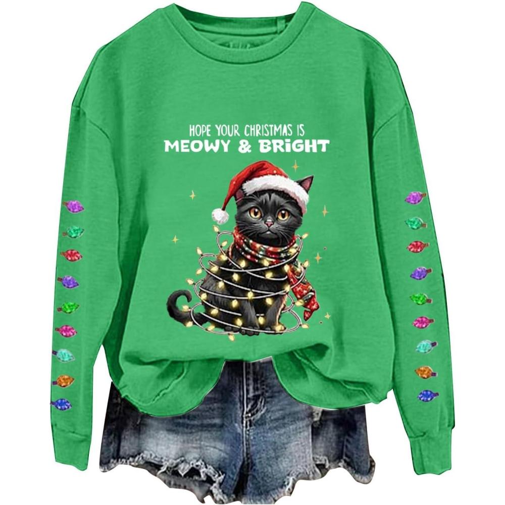 image:imageHUIFUAO Sweatshirt de Nol pour femme Pull de Nol pour femme Pull de Nol pour femme Pull de Nol pour femmeZ03 Vert